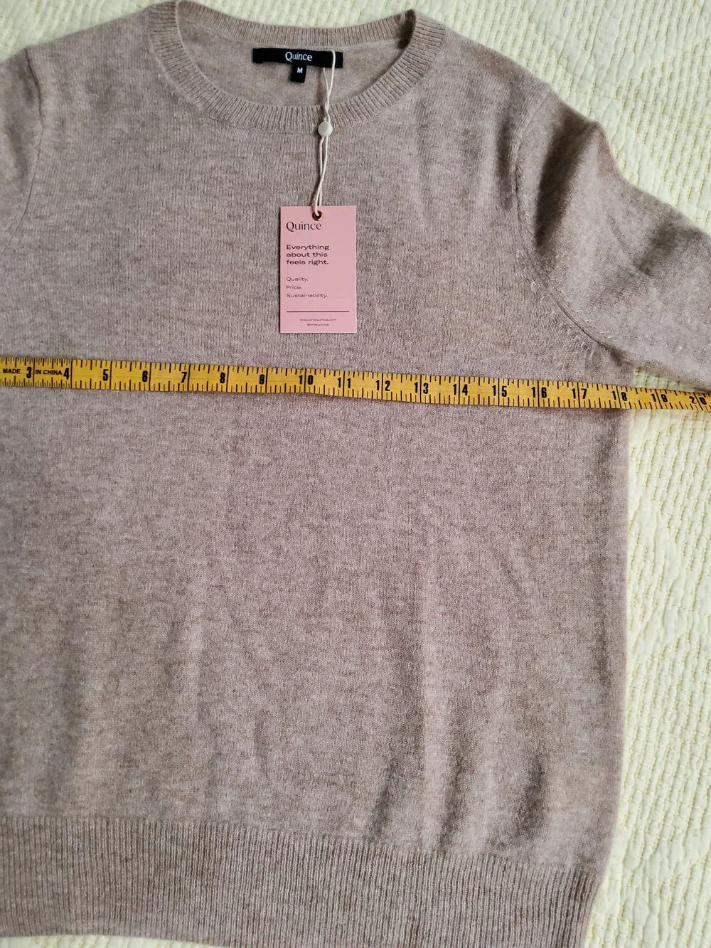 Quince Beige Crewneck Sweater